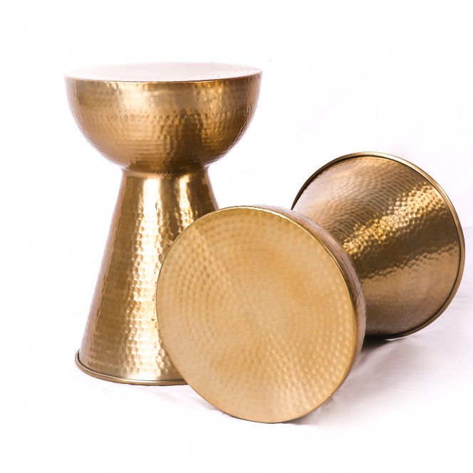 Coffee Table Gold Drummed